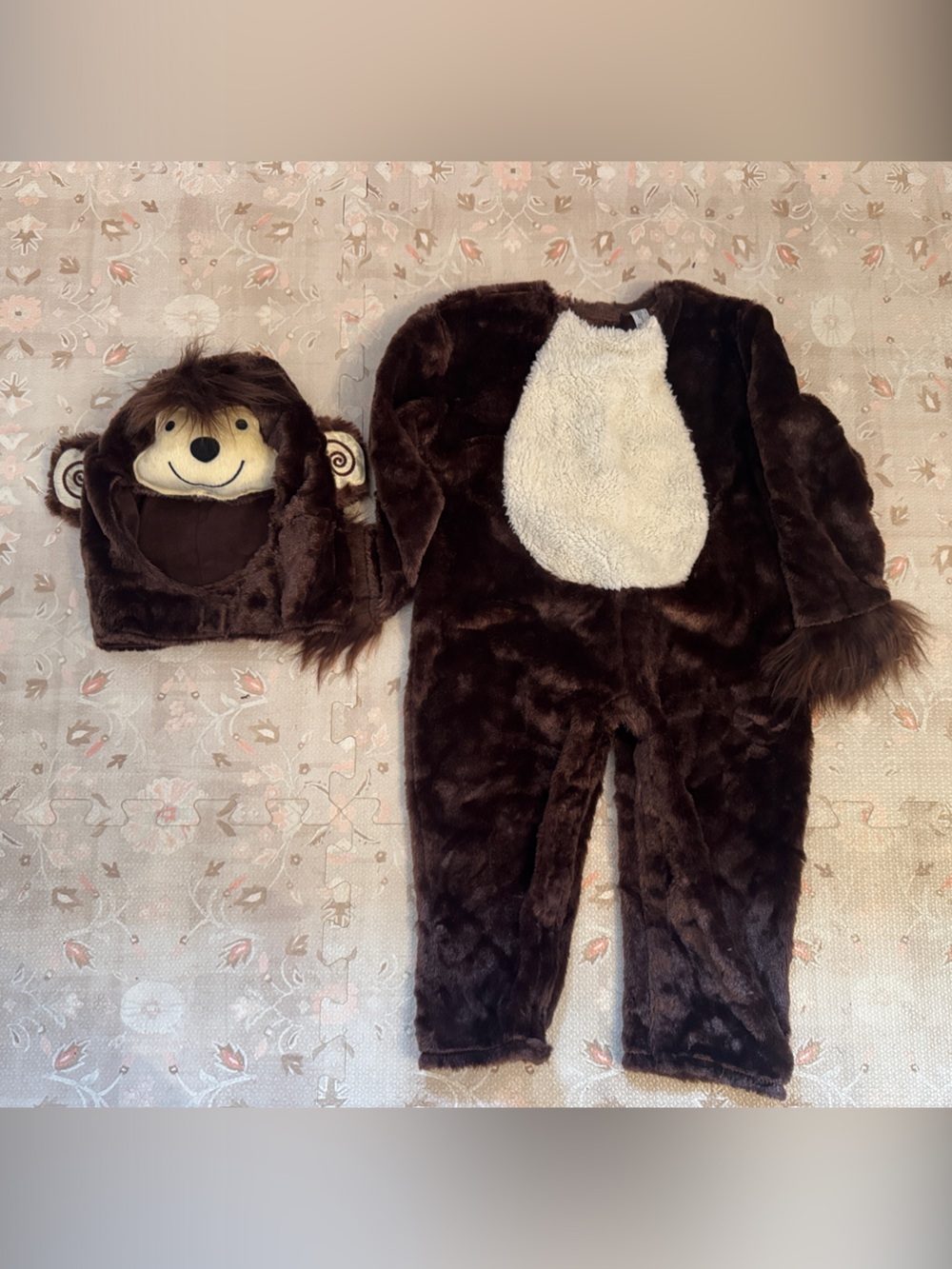 Plush Brown Monkey Kids Halloween Costume with Hood